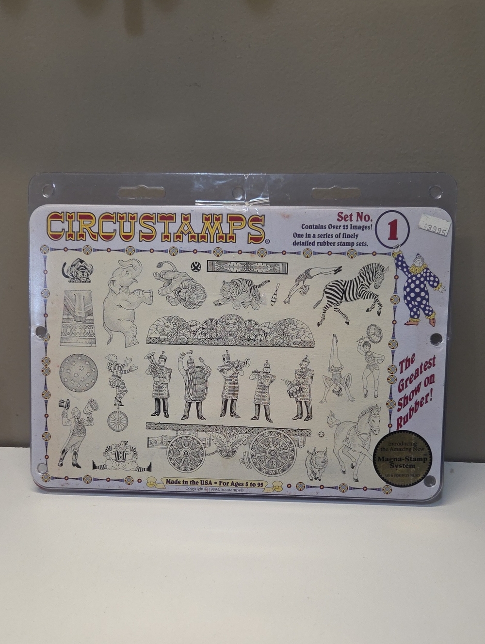 Vintage 1989 Circus Stamp Set with Magna-Stamp System